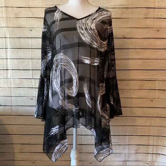 Dor Dor Bell Sleeve Mesh Swimsuit Cover - Picture 1 of 9